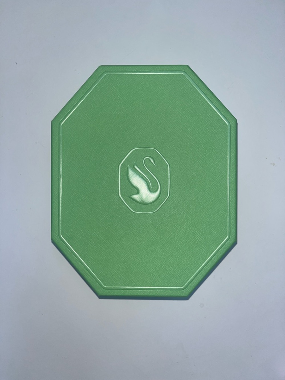 Swarovski Mint Green Octagonal Jewelry/Accessory Box with Swan Emblem